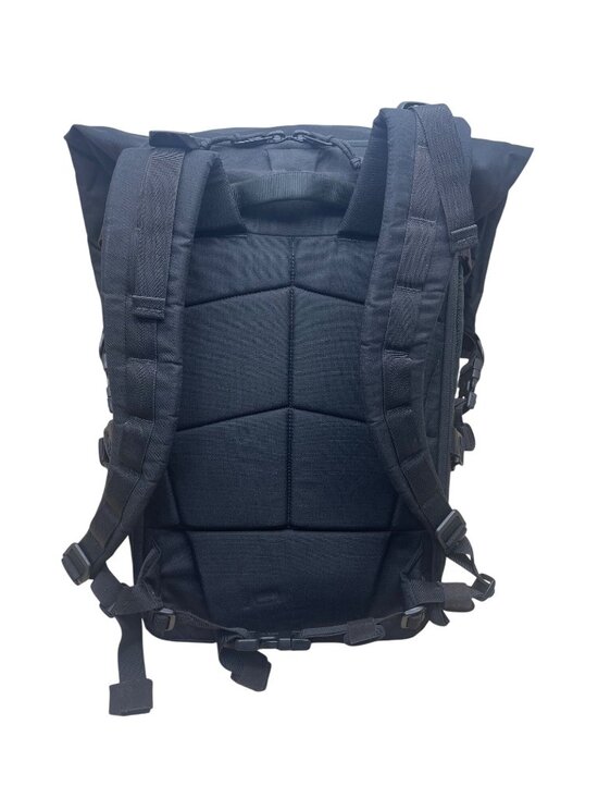Attitude Unisex Black Nylon Padded Adjustable Straps RollTop Zip Around Backpack main image 13